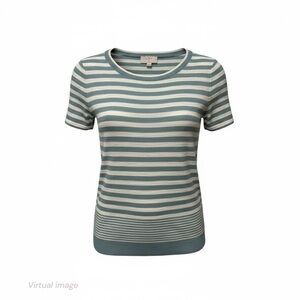 LOFT Short-Sleeve Striped Sweater, Small Petite